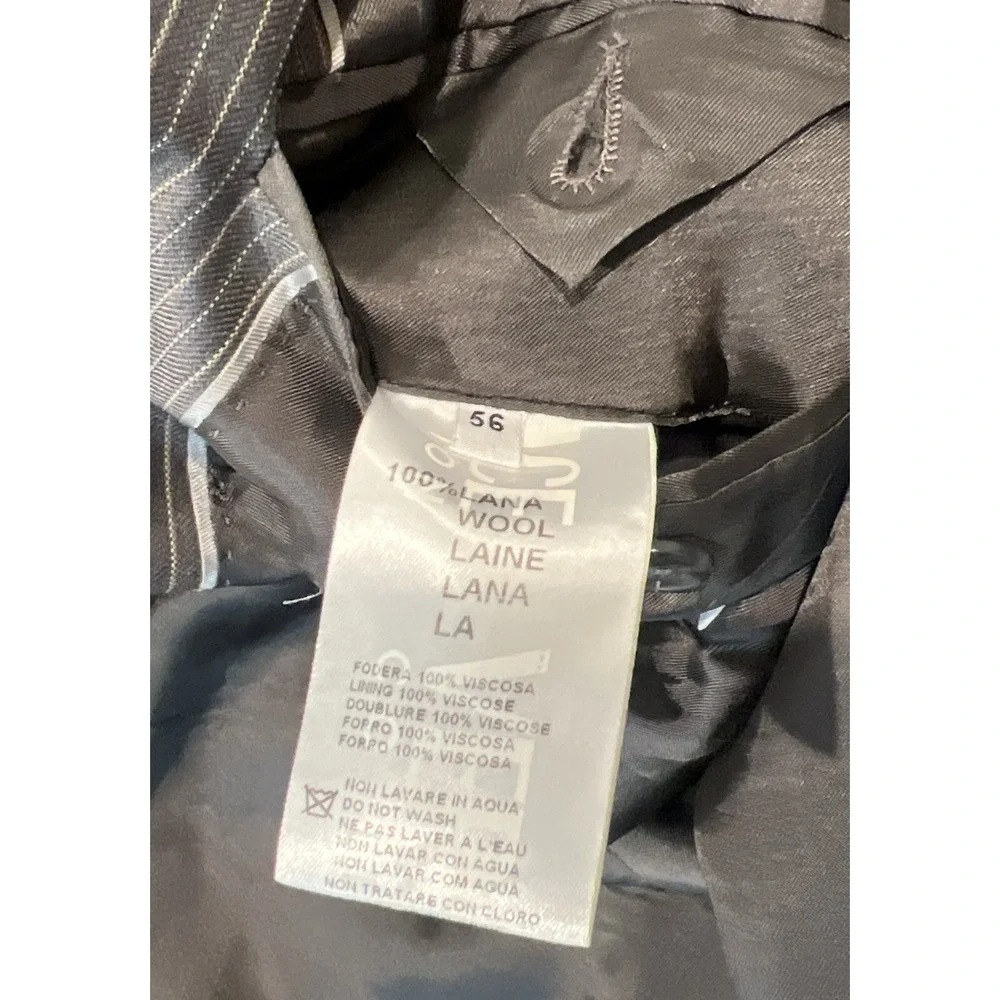 Versace Collection Blazer Sport Color Gray Pinstriped Wool Sz 46 (56 Eu) Italy